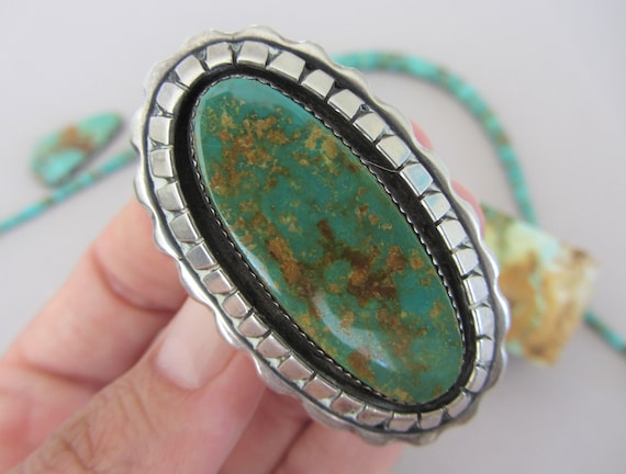 215 Gram Vintage Navajo Candelaria Turquoise Native American Jewelry Silver Bracelet Old 215 Gram Vintage Navajo Candelaria Turquoise Native American Jewelry Silver Bracelet Old
