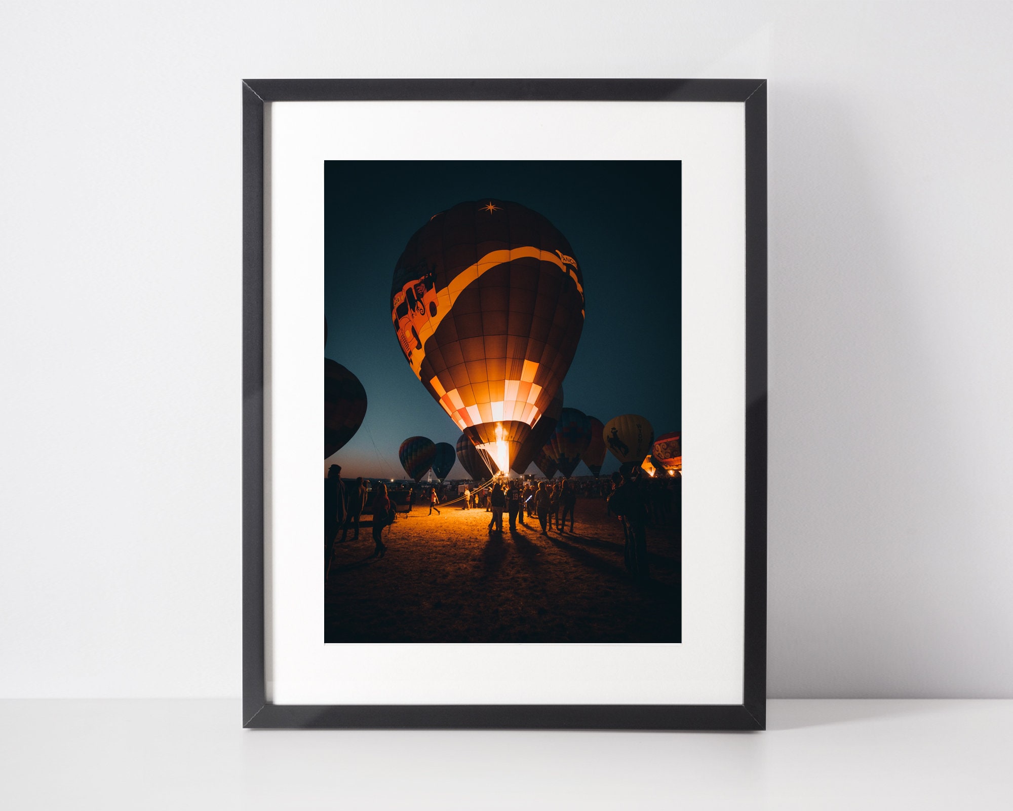 Tirage d'art de Montgolfière Dans Le Desert, Tirage Mural, Coucher Du Soleil, Décoration Murale Colo