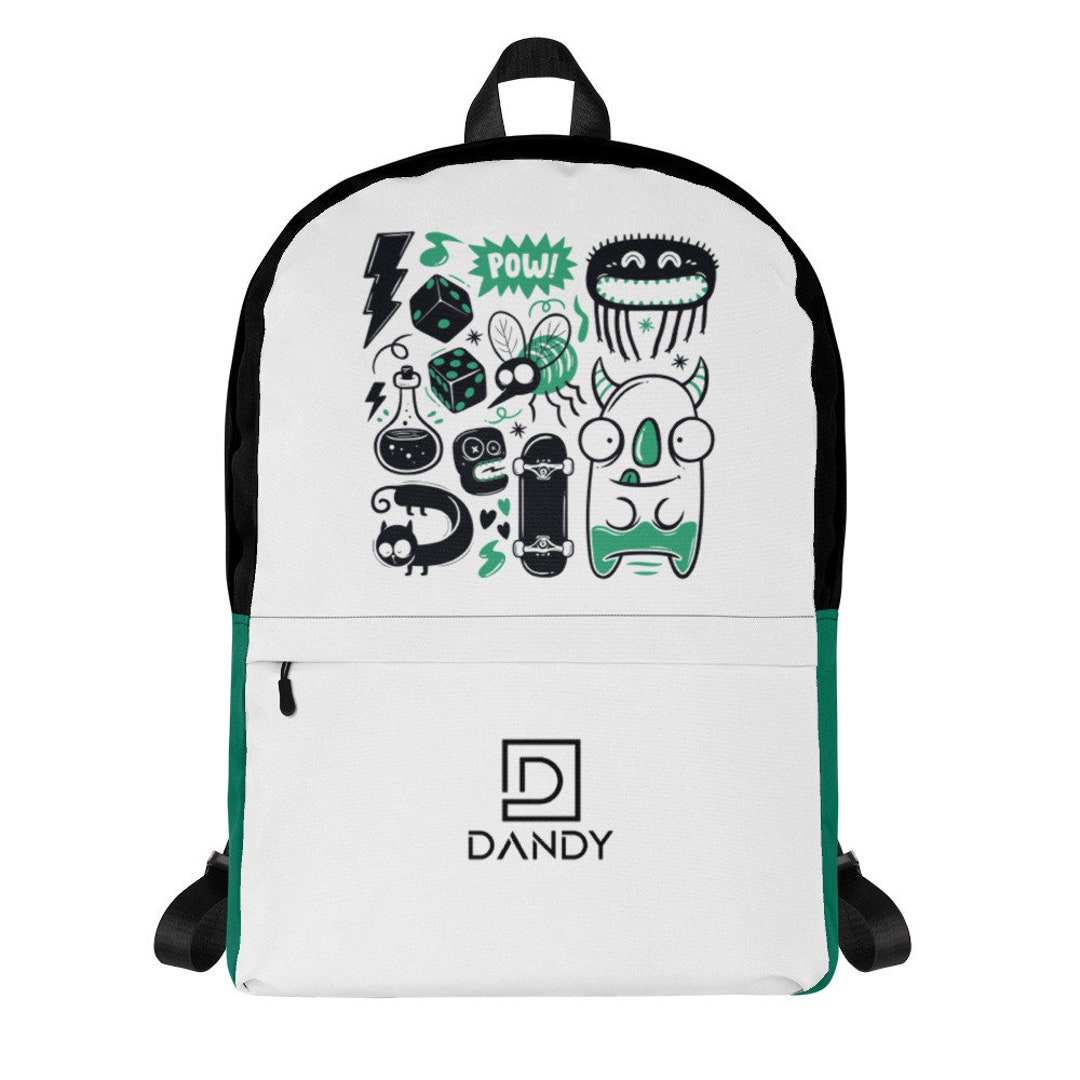 Retro Backpack Doodle Art Fun Backpack Cartoon Backpack Skater Backpack ...