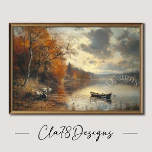 Vintage Fall Landscape Painting Fall Wall Art Fall Oil Painting Fall Print Autumn Decor Forest Fall Decor Moody Wall Art Digital Print