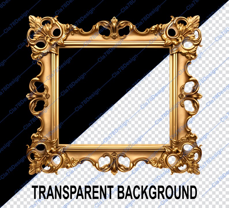Antique Gold Frames Clipart - Rococo and Baroque Vintage Clip Art ...