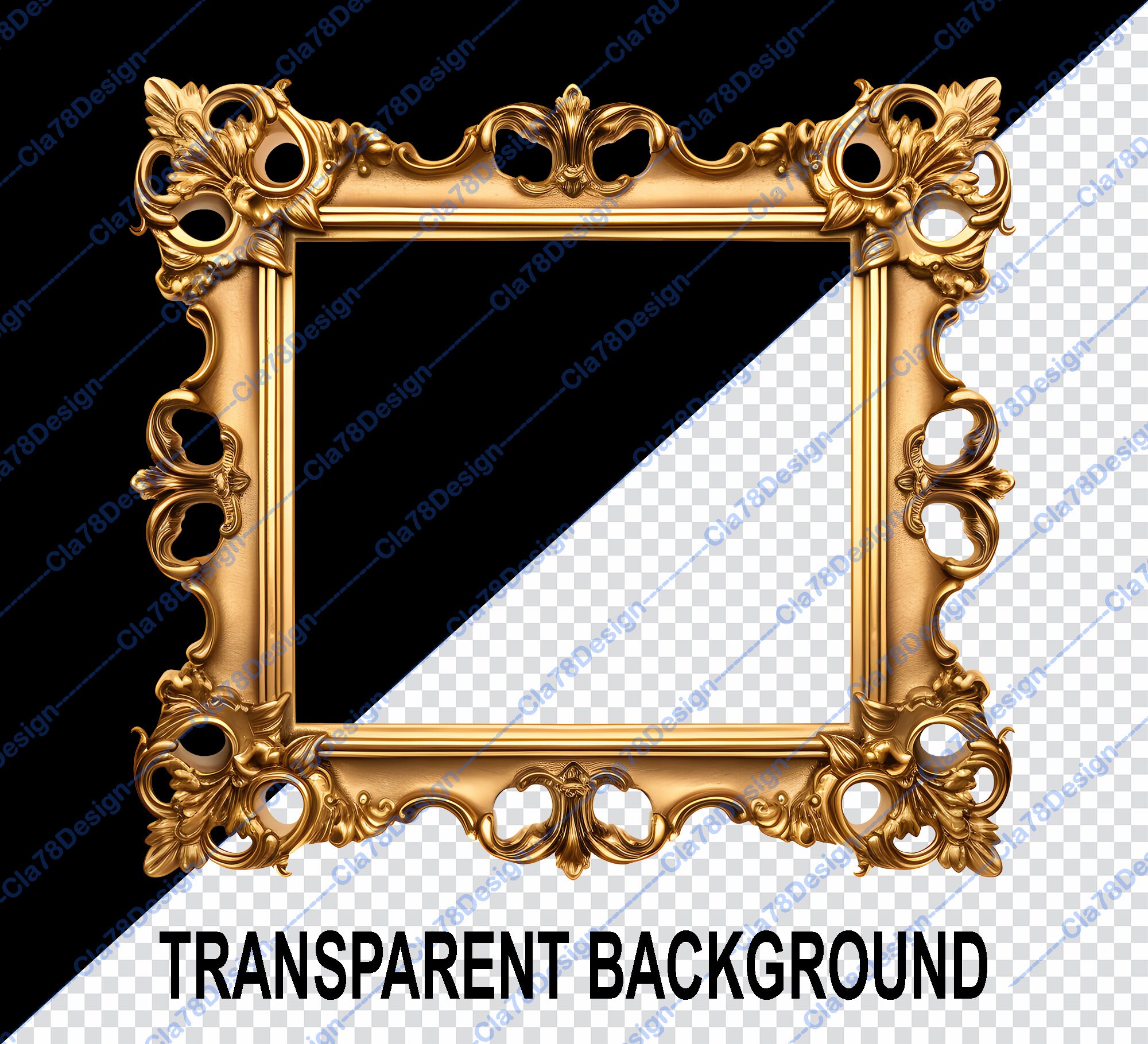 Antique Gold Frames Clipart - Rococo and Baroque Vintage Clip Art ...