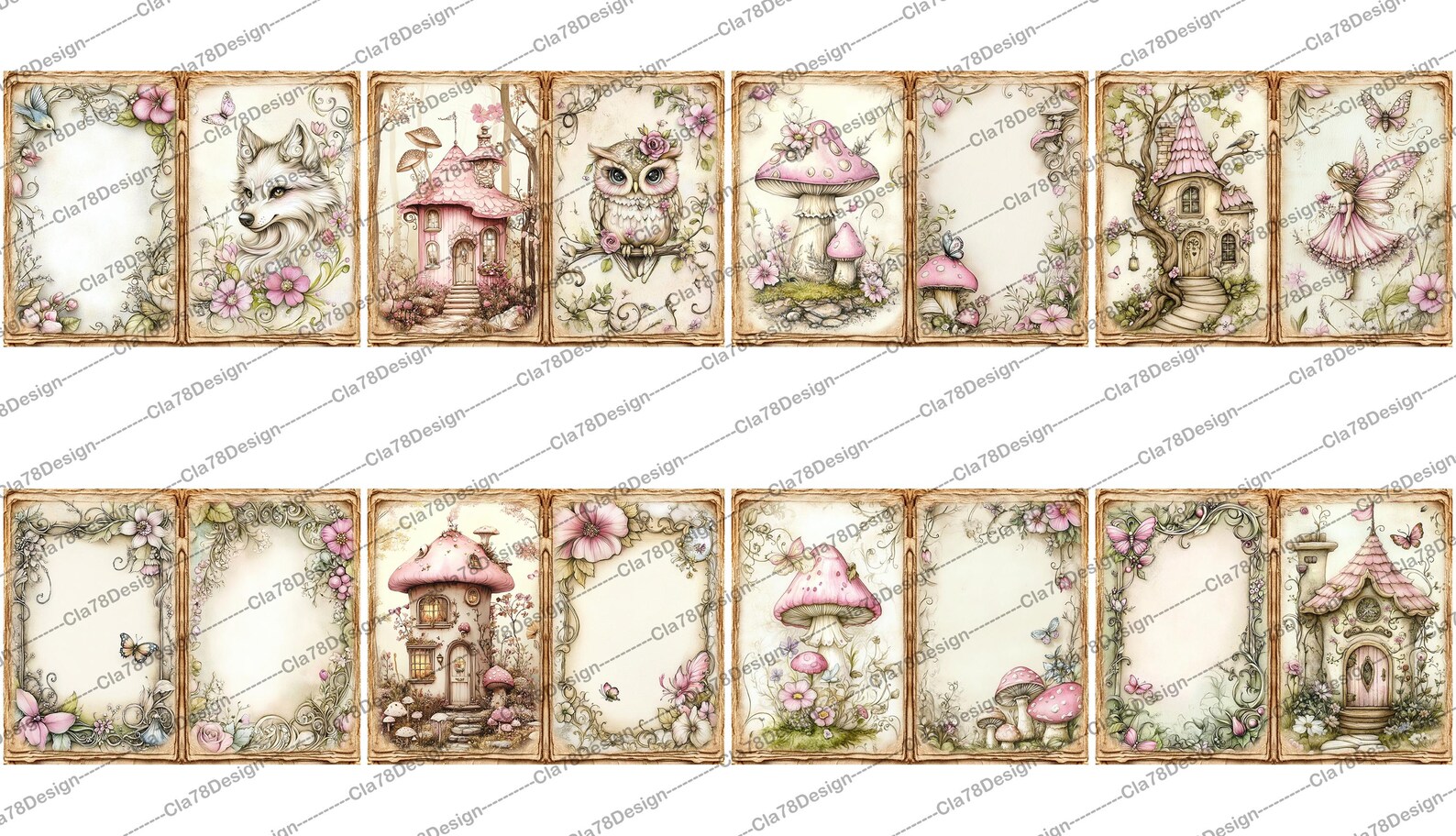 Pink Spring Fairy Junk Journal Printable Pages, Junk Journal Kit ...