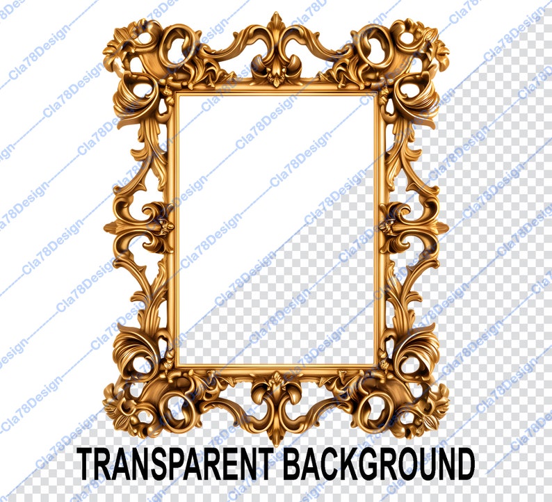 Antique Gold Frames Clipart - Rococo and Baroque Vintage Clip Art ...