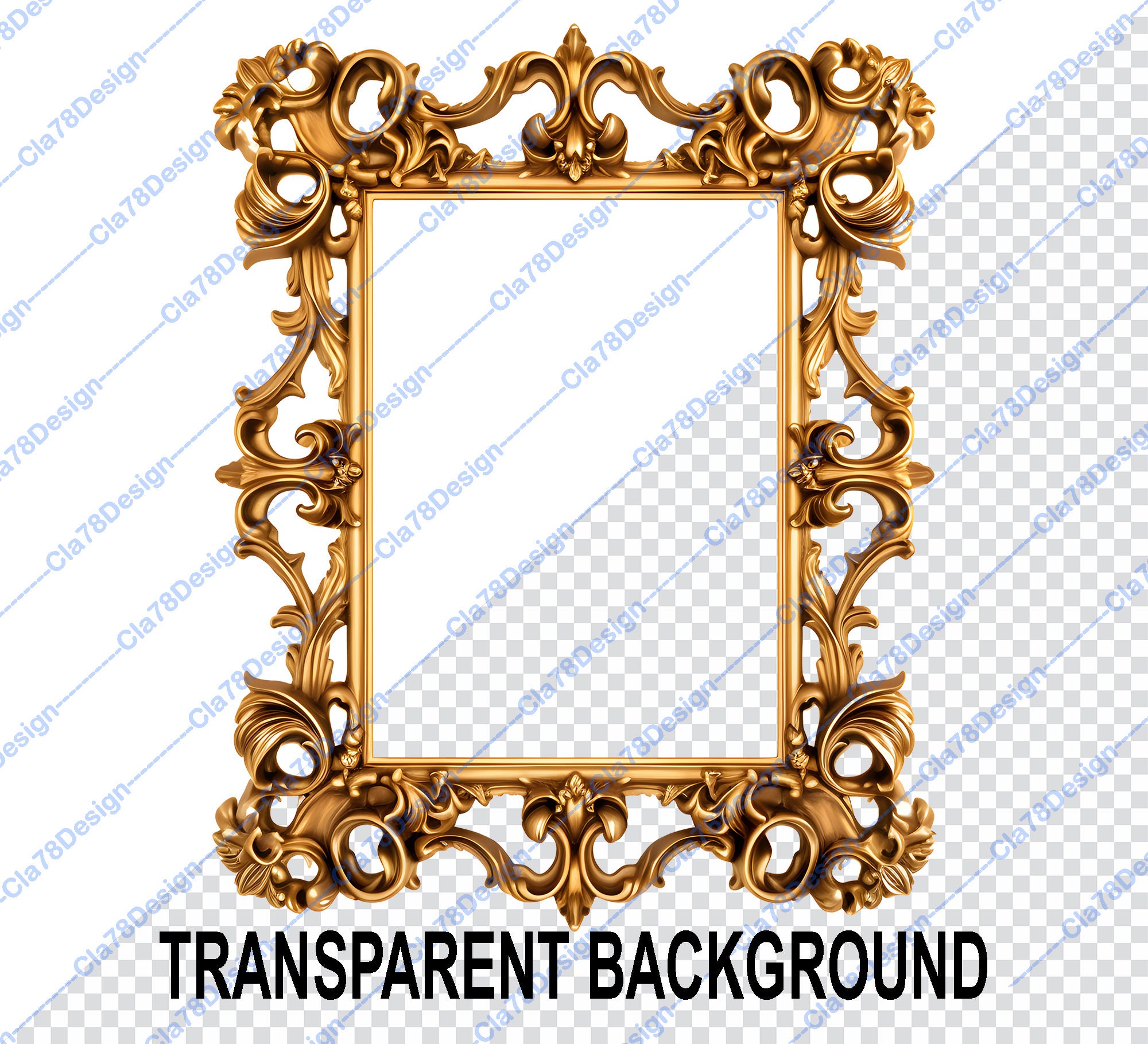 Antique Gold Frames Clipart - Rococo and Baroque Vintage Clip Art ...