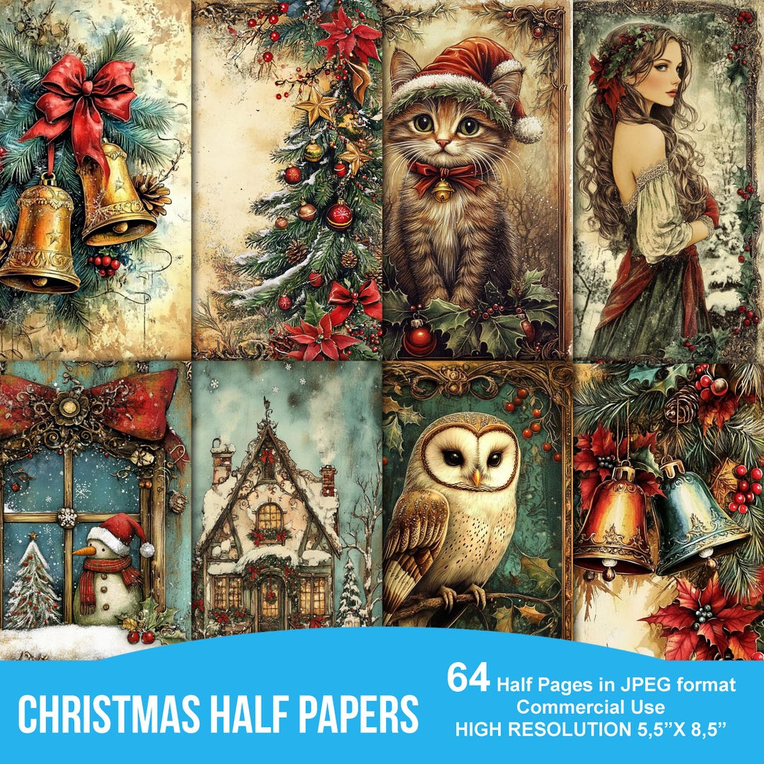 Vintage Christmas Junk Journal Printable Pages, Junk Journal Kit ...
