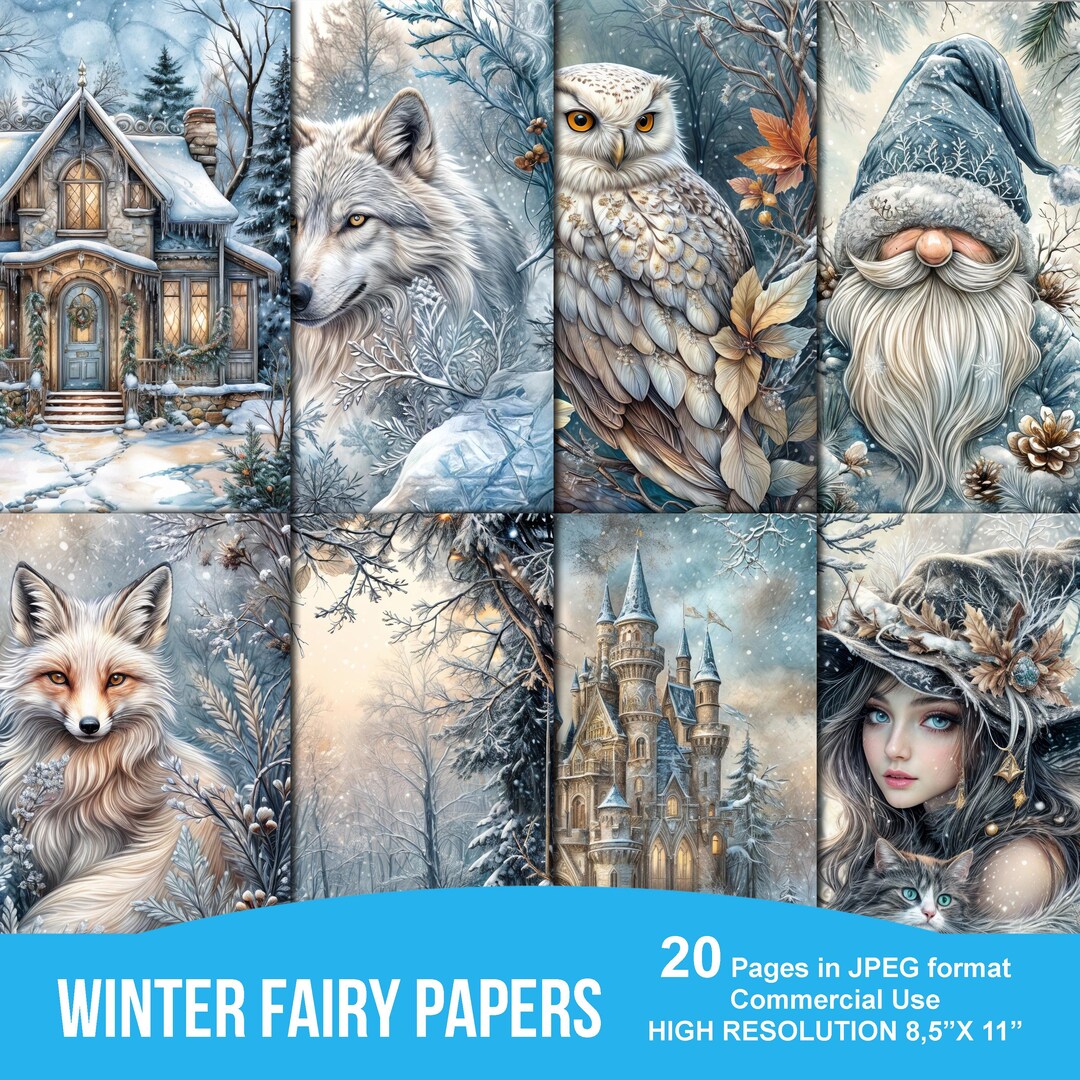 Winter Fairy Junk Journal Printable Pages, Junk Journal Kit, Scrapbook ...
