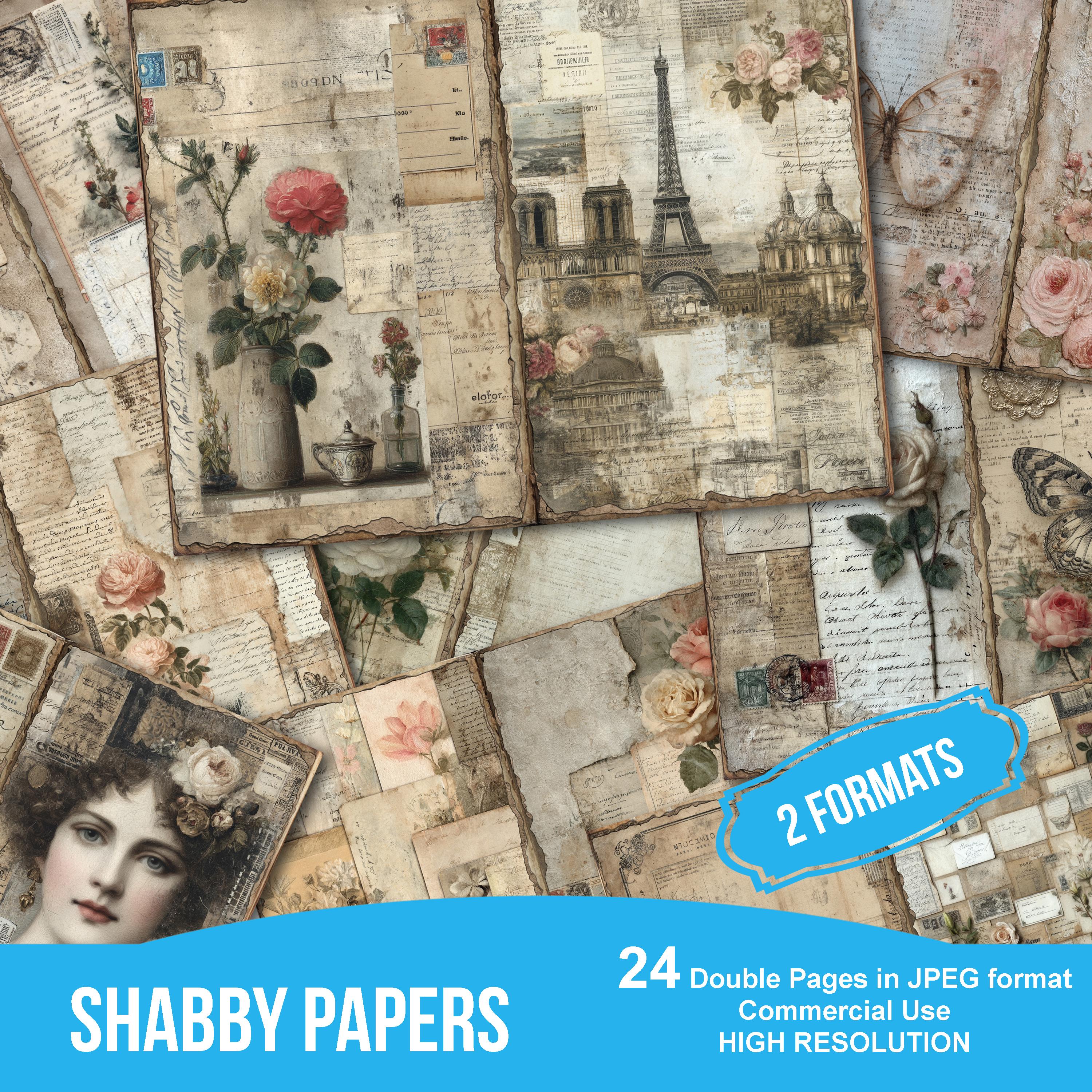 Shabby Vintage Junk Journal Printable Pages, Journal Kit, Scrapbook ...