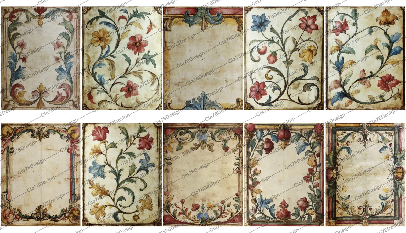 Vintage Medieval Illuminated Manuscript Junk Journal Pages, Printable ...