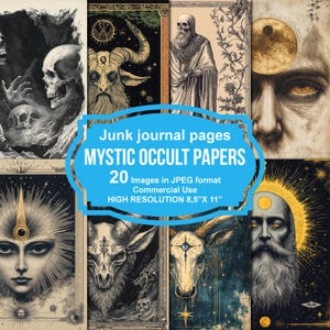 Vintage Mystic Occult Junk Journal Printable Pages, Scrapbook Printable Kit, Printable Paper, Digital Collage, Instant Download