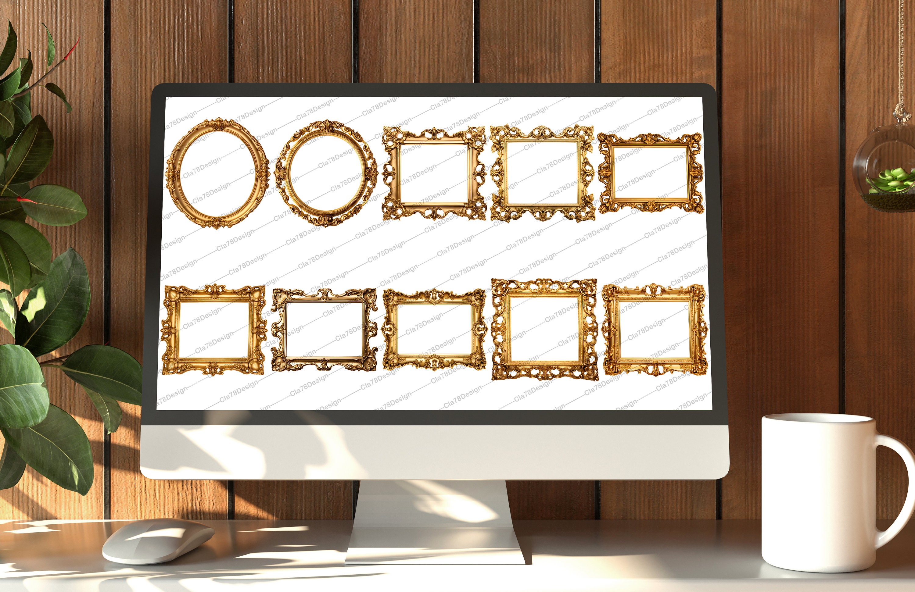 Antique Gold Frames Clipart - Rococo and Baroque Vintage Clip Art ...