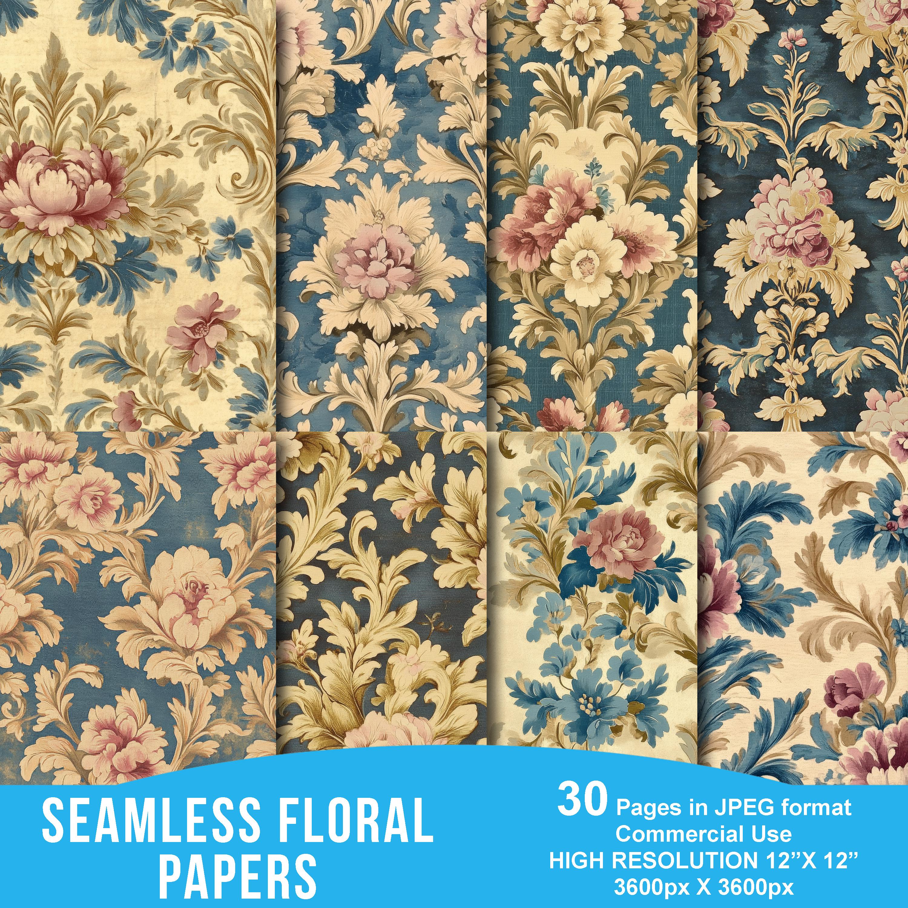 Vintage Seamless Digital Paper, Victorian Digital Paper Pack, Junk ...