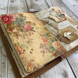 Floral Junk Journal Papers, Vintage Roses Collage Sheet, Watercolor ...