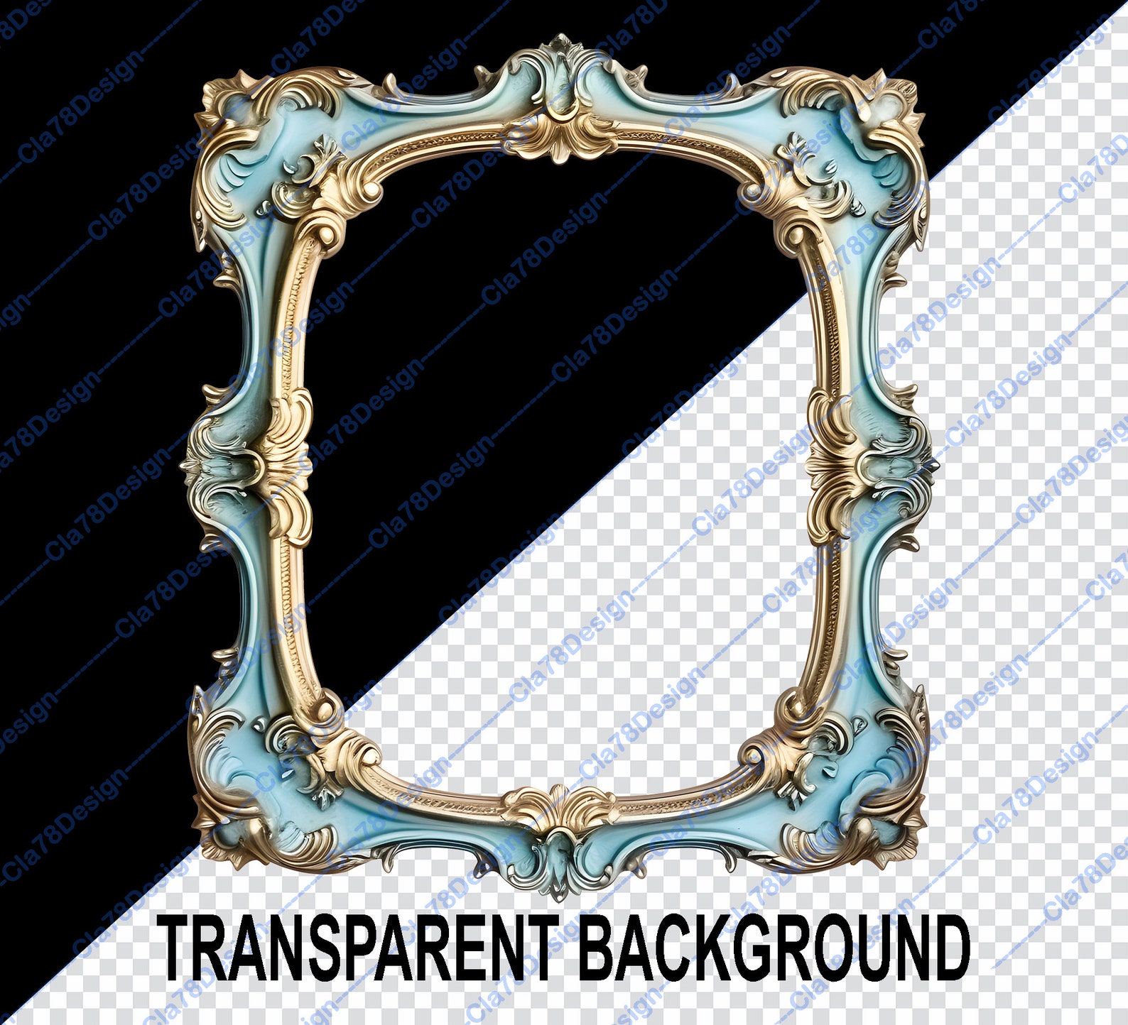 Light Blue Frames Clipart - Rococo and Baroque Vintage Clip Art ...