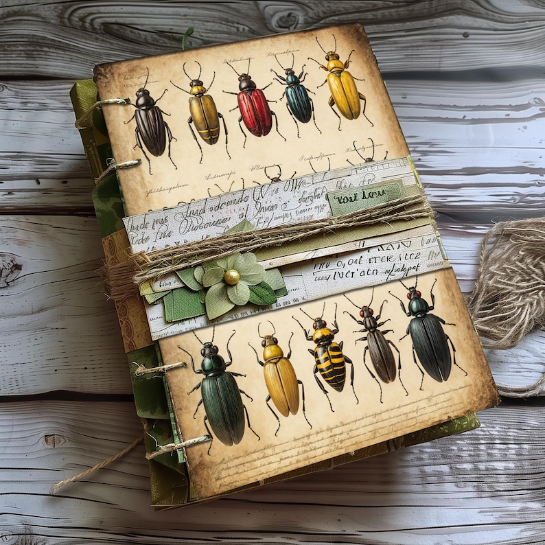Printable Insect Journal Victorian Insectarium, Junk Journal Printable Pages, Scrapbook ...