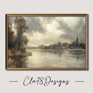 Vintage Fall Landscape Painting, Fall Wall Art, Fall Oil Painting, Fall Print Autumn Decor, Forest Fall Decor, Moody Wall Art, Digital Print
