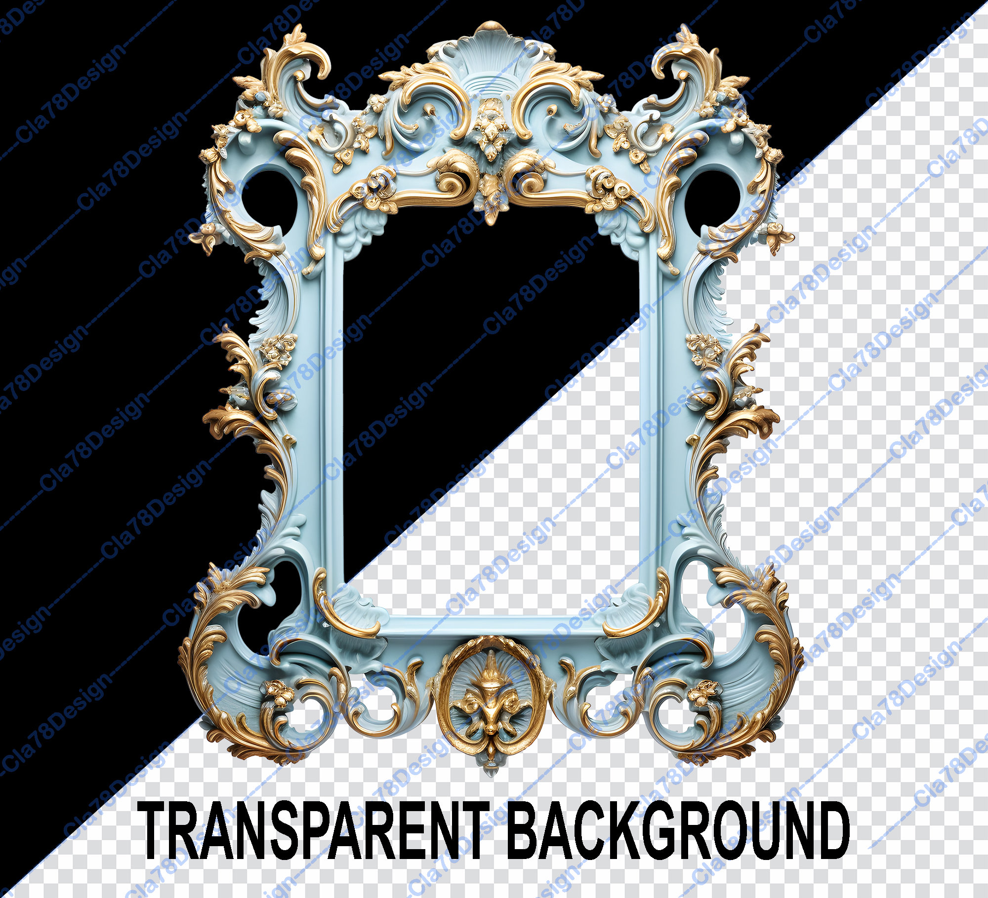 Light Blue Frames Clipart - Rococo and Baroque Vintage Clip Art ...