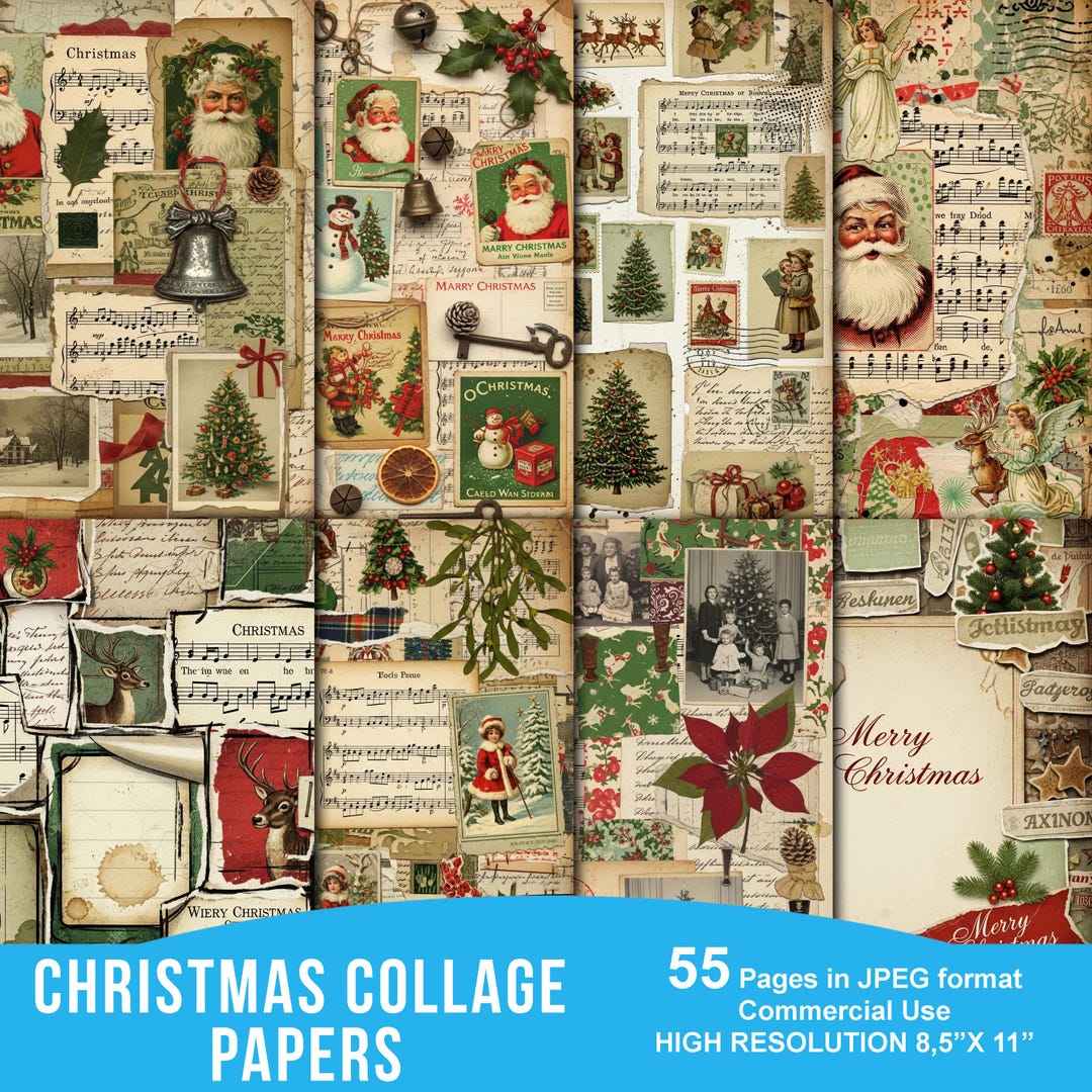 Christmas Junk Journal Kit Digital Christmas Journaling Digikit ...