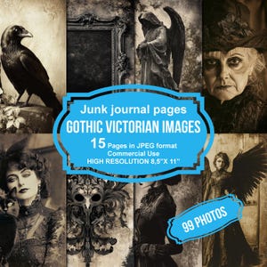 Gothic Victorian Junk Journal Printable Pages, Junk Journal Kit, Scrapbook Printable, Printable Paper, Digital Collage, Instant Download