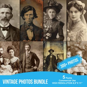 Vintage Photos Bundle Junk Journal Printable Pages,  Scrapbook Printable Kit, Printable Paper, Digital Collage, Instant Download