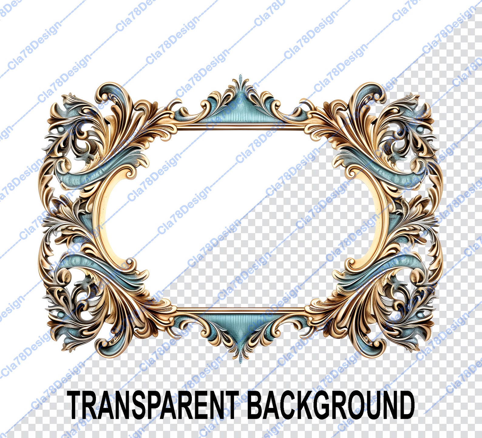 Light Blue Frames Clipart - Rococo and Baroque Vintage Clip Art ...