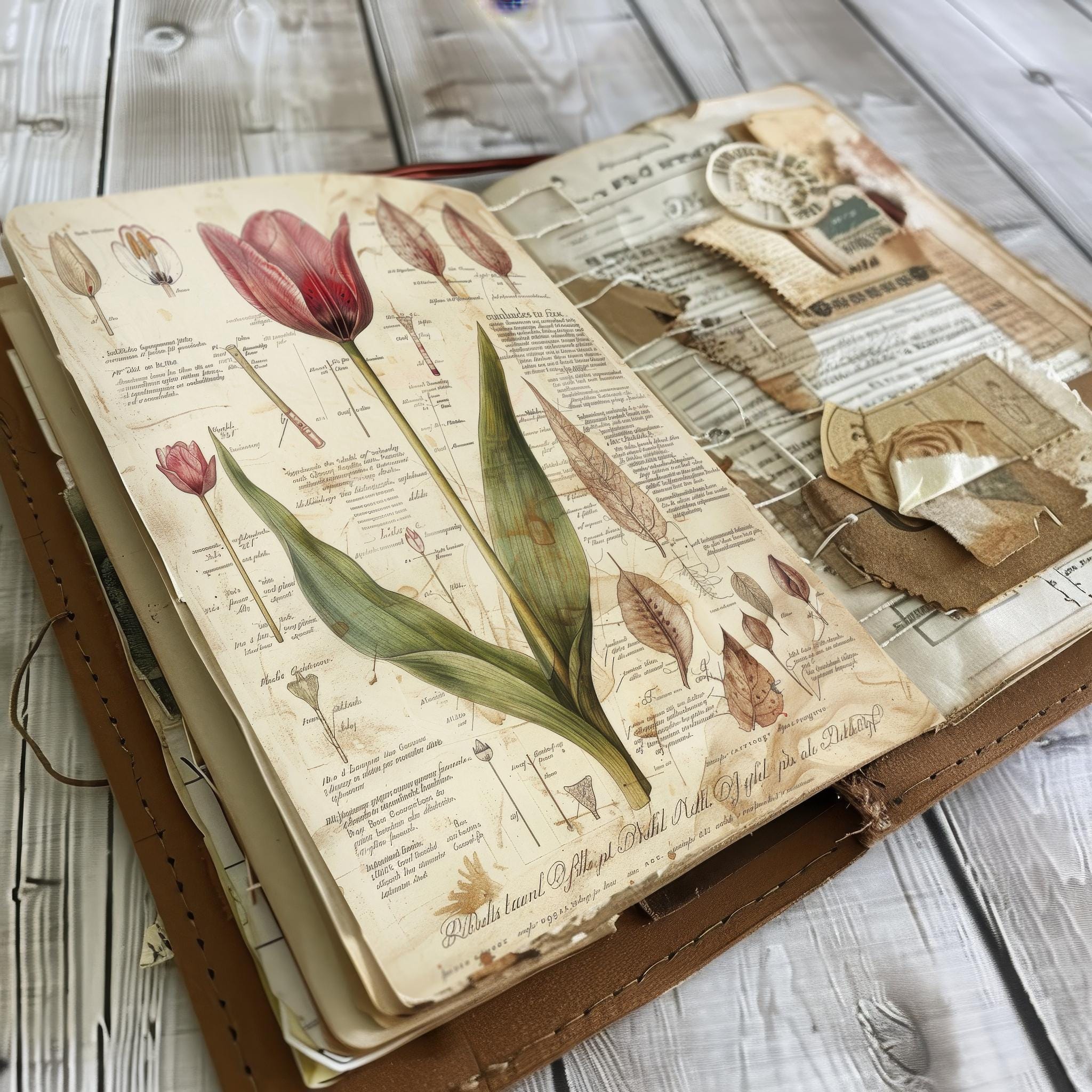 Vintage Botanical Sheets Junk Journal Printable Pages, Scrapbook ...