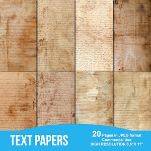 Text Junk Journal druckbare Seiten, Junk Journal Kit, Scrapbook druckbare, bedruckbares Papier, Digital Collage, Instant Download