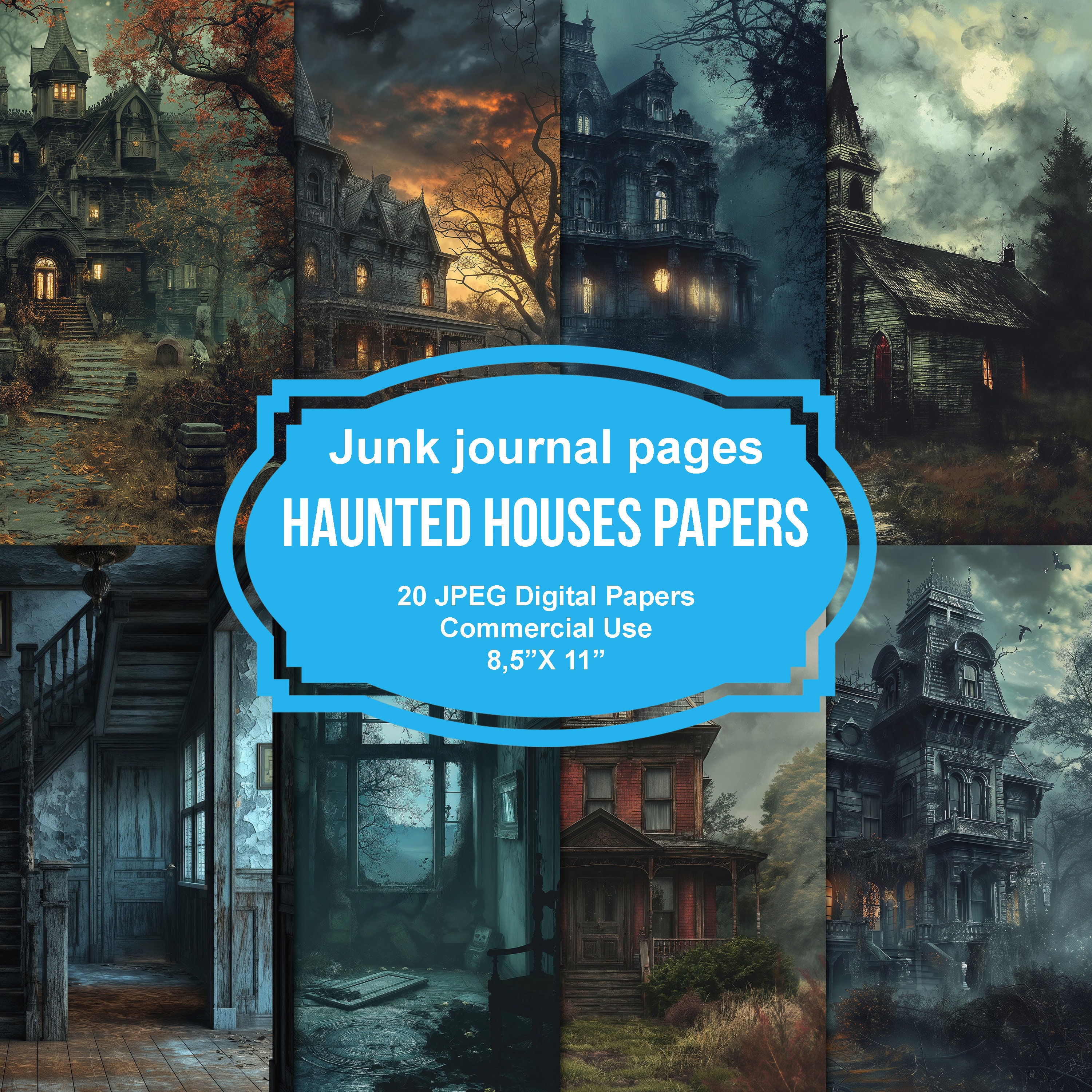 Haunted House Junk Journal Printable Pages, Junk Journal Kit, Scrapbook ...