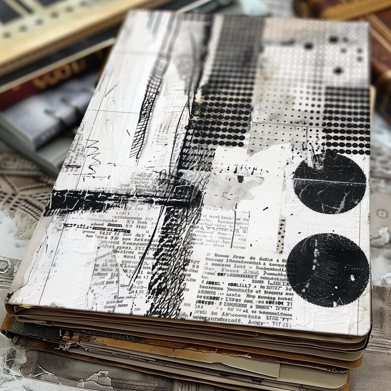 Distressed Papers Vintage Pages Collage, Old Textured Card Junk Journal ...