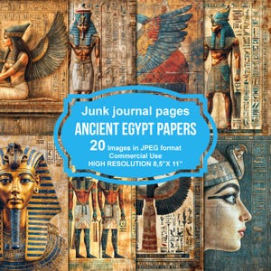 Pages imprimables du journal indésirable de l'Egypte ancienne, kit de journal indésirable, scrapbooking imprimable, papier imprimable, collage numérique, téléchargement immédiat