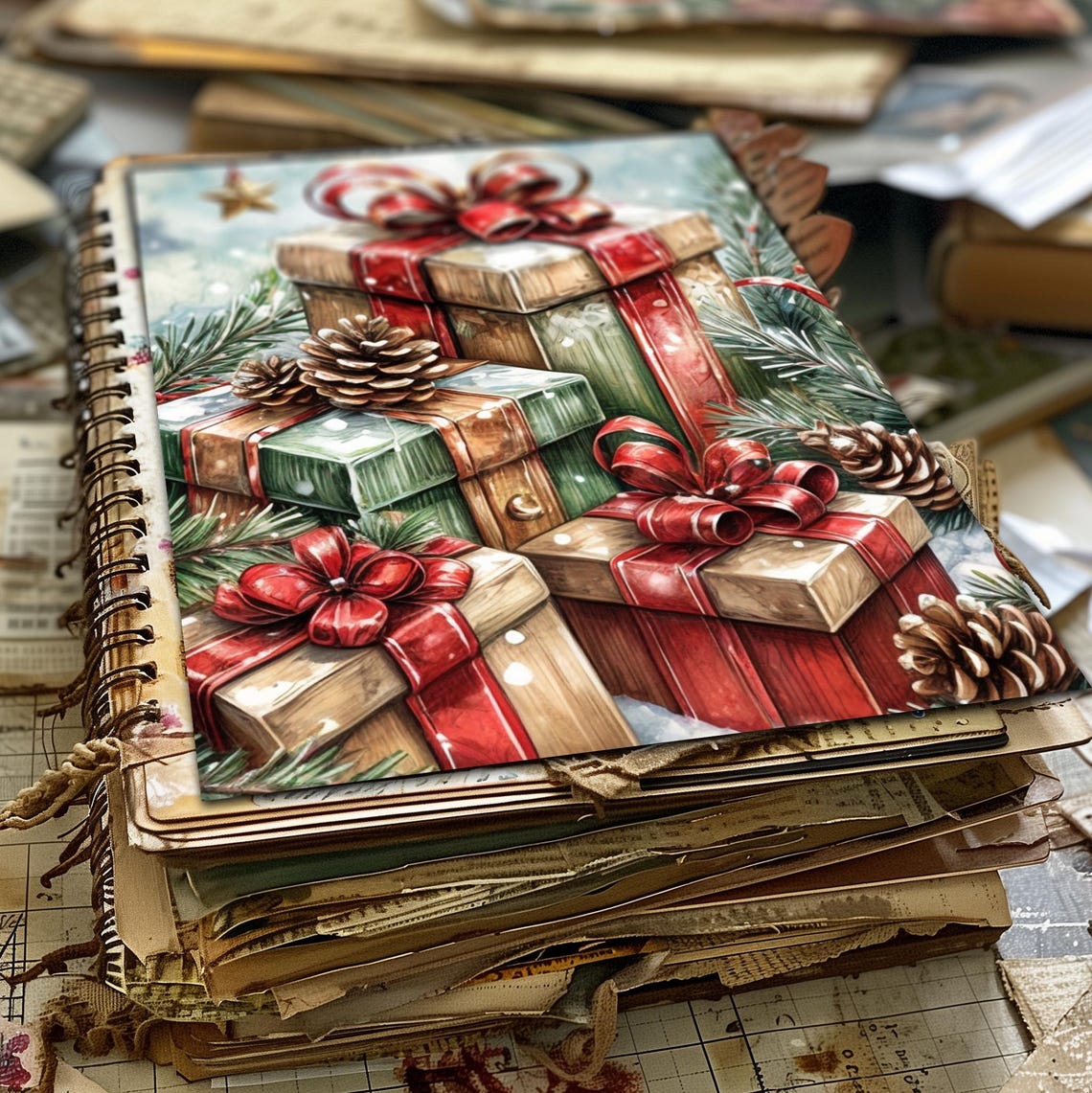 Vintage Christmas Junk Journal Printable Pages, Junk Journal Kit ...