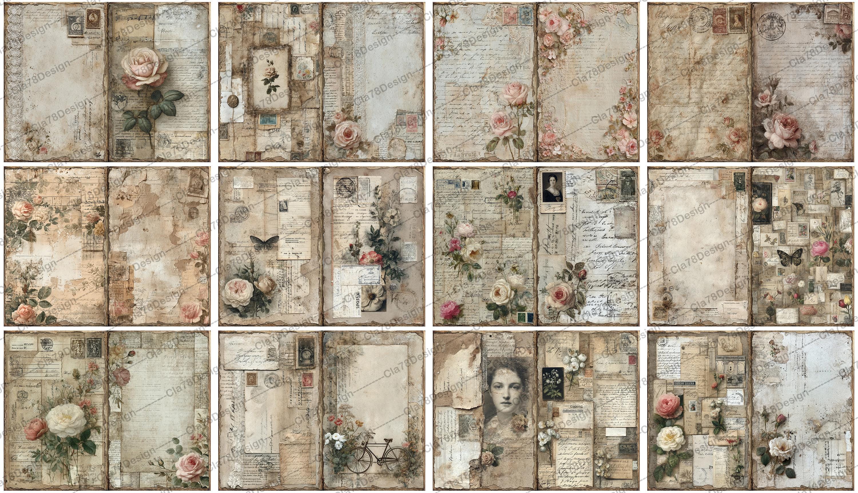 Shabby Vintage Junk Journal Printable Pages, Journal Kit, Scrapbook ...
