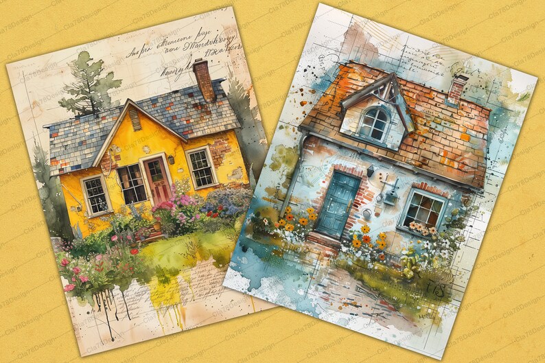 20 Cozy Cottage Junk Journal Printable Pages, Junk Journal Kit ...