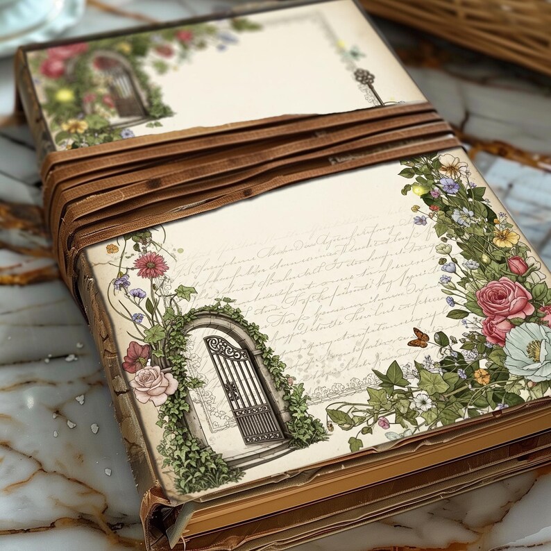 Secret Garden Junk Journal Pages | Botanical Floral Digital Paper ...