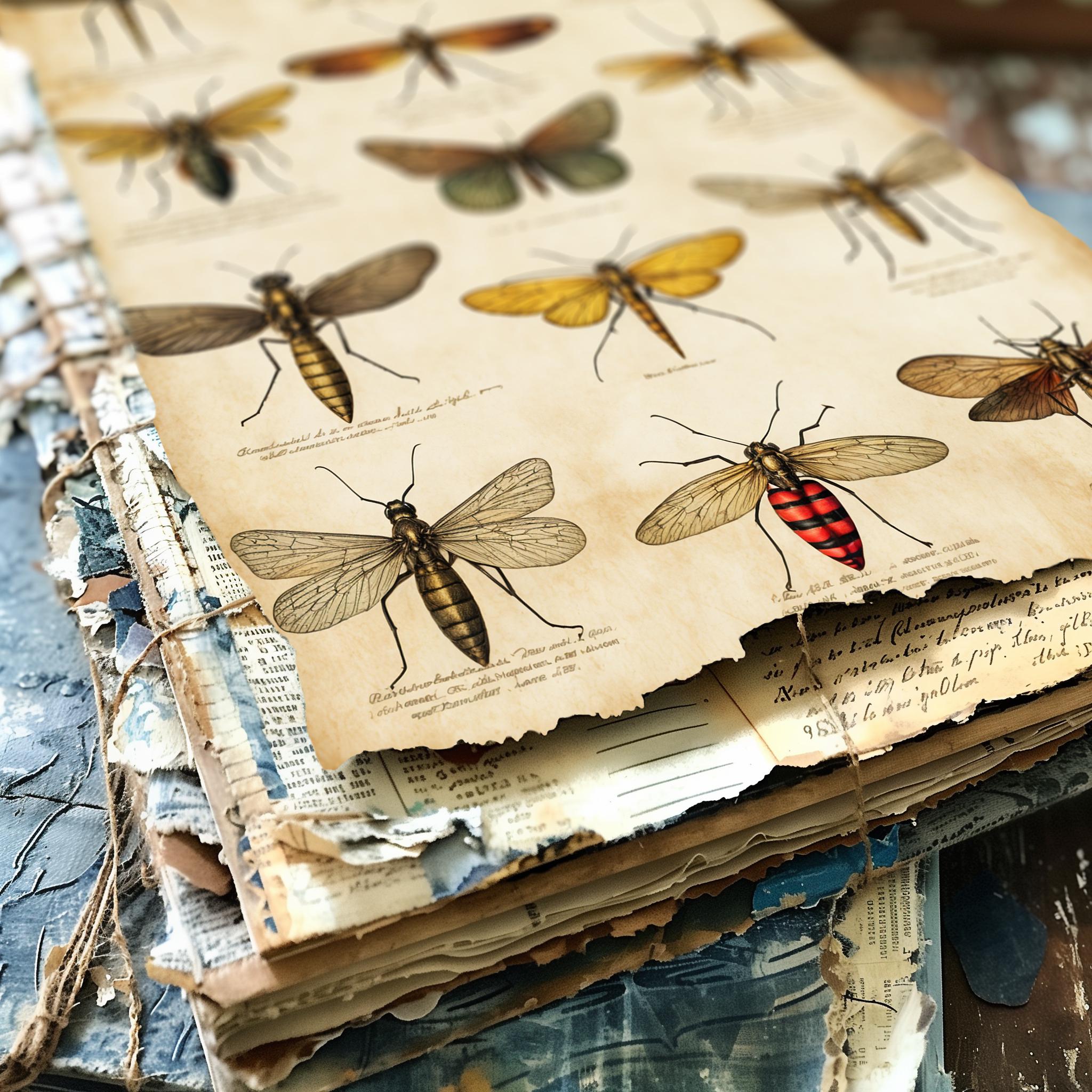 Printable Insect Journal Victorian Insectarium, Junk Journal Printable Pages, Scrapbook ...