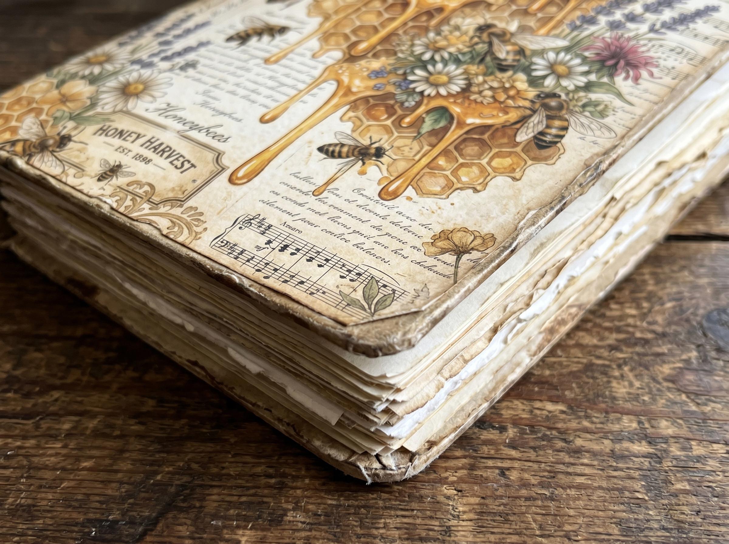 Vintage Beekeeper Junk Journal Pages | Honey Bee Digital Paper | Rustic ...