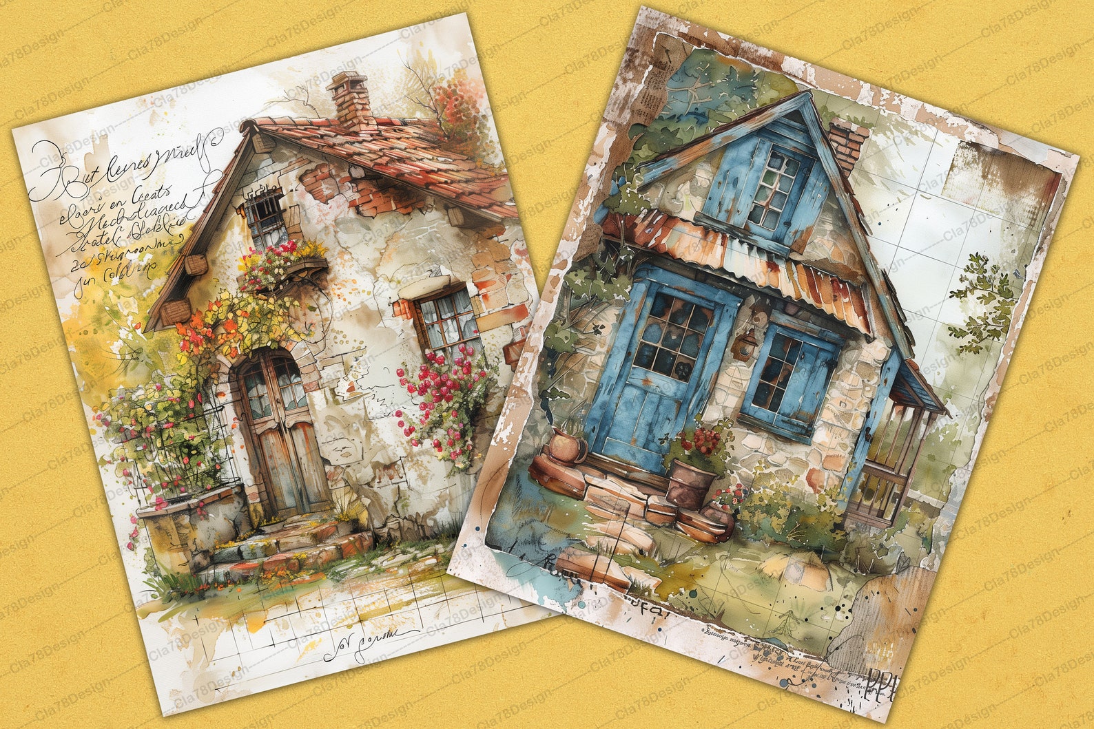 20 Cozy Cottage Junk Journal Printable Pages, Junk Journal Kit ...