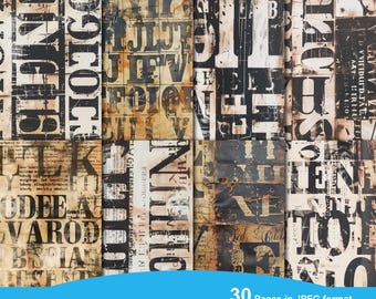Industrial Grunge Junk Journal Printable Pages, Junk Journal Kit, Scrapbook printable, Printable Paper, Digital Collage, Instant Download