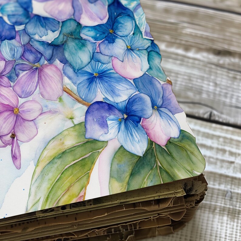 Colorful Hydrangea Junk Journal Printable Pages, Junk Journal Kit ...
