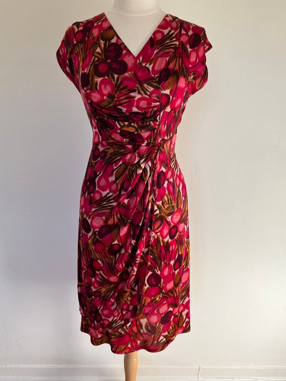 Vintage 1940s Rayon Jersey Dress in Fruit-esque P… - image 6