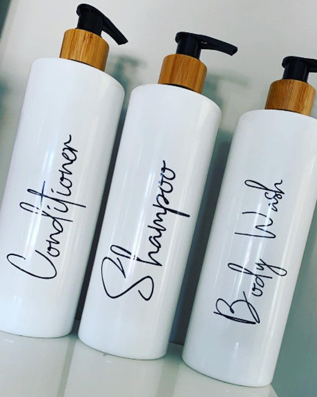 Shampoo Flaschen Mrs Hinch Style Pumpflasche 500ml Quadratisch - Personalisiert Für Bad & Küche Mrs Hinch Seifenspender