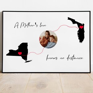 Customized Map Photo Prints for Son, Father's day Gifts, Distance Map Gift for Dad, Moving away gifts for dad, Long Distance Love Gifts.