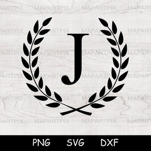 Couronne Svg, Alphabet de couronne Svg, Monogramme initial Svg, Couronne cricut Svg, Cadre floral, Alphabet monogramme, Alphabet ALPHABET SVG/PNG/DXF.