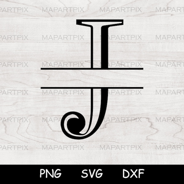 Split Monogram J Script - Etsy