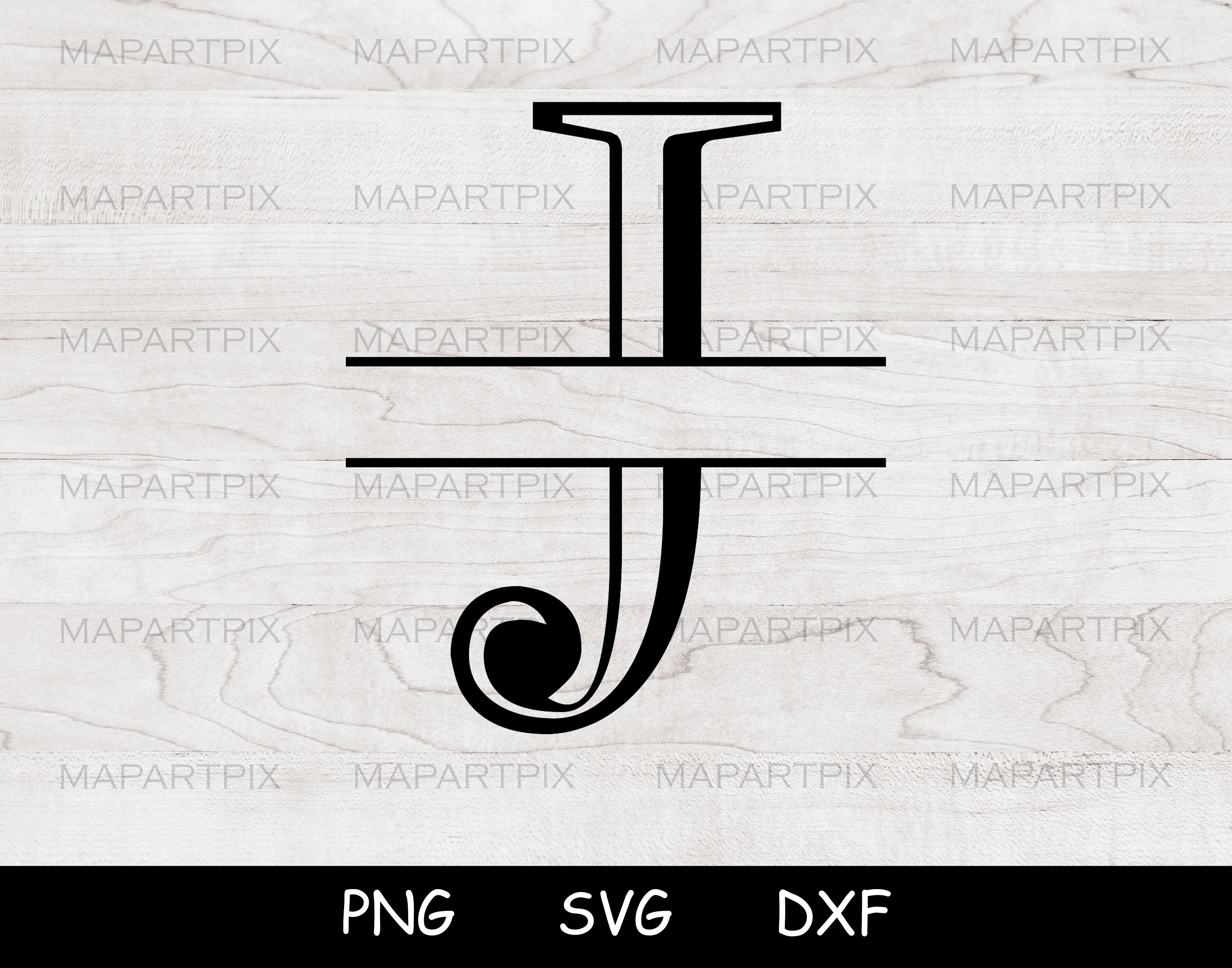Split Monogram Svg,split Letter J,split Font Svg,letter Monogram,split