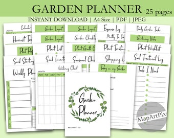 Garden Planner Printable, Garden Journal, Garden Planner Bundle, Digital Garden Planner, Garden Planner Log, Garden checklist, Plant Profile