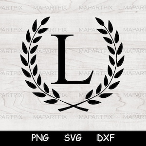 Krans Svg, Krans Alfabet Svg, Initieel Monogram Svg , Cricut Krans Svg, Bloemenlijst, Monogram Alfabet, Alfabet L Krans SVG/PNG/DXF.