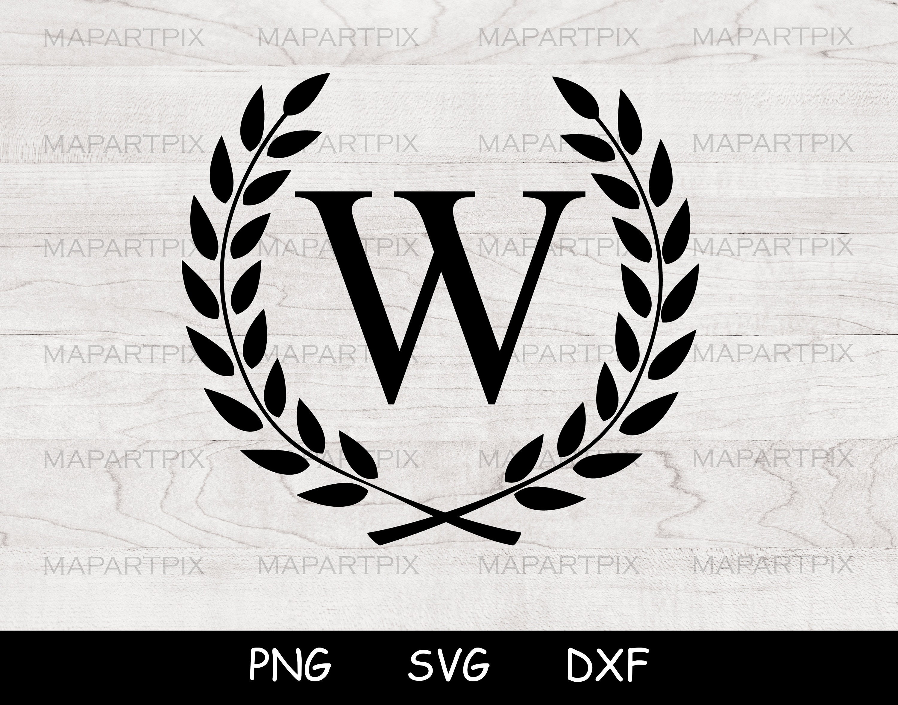 Wreath Svg, Wreath Alphabet Svg, Initial Monogram Svg , Cricut Wreath