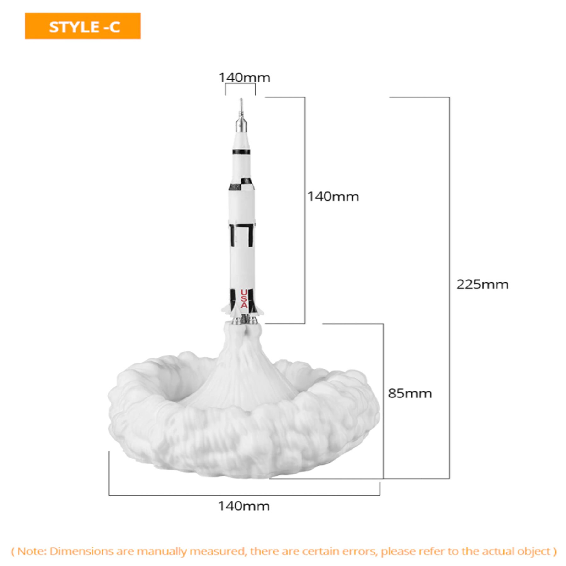 Saturn V Rocket Lamp 3D Printed Rocket lamp LED Night lamp Etsy