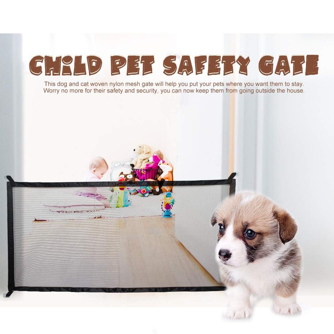Pet Barrier Dog Gate Pet Isolation Net Folding Mesh Safe Etsy